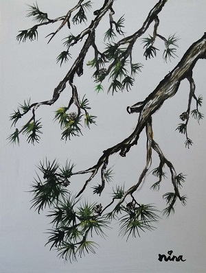 acrylic painting lesson for beginner How to Paint Old Pine Tree Branches